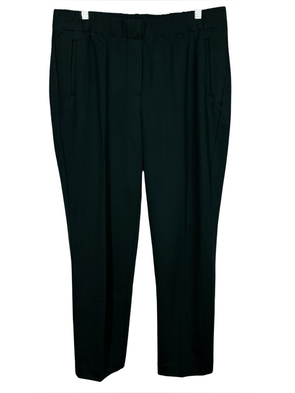 J.Jill Green Black Printed Ponte Knit Tapered Elastic Fit Pull On Pants XL NWT